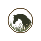 Logo Ma pature - silhouette de cheval dans les herbes
